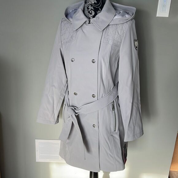 Vince Camuto Navy Trench Coat NEW Medium - Picture 1 of 8